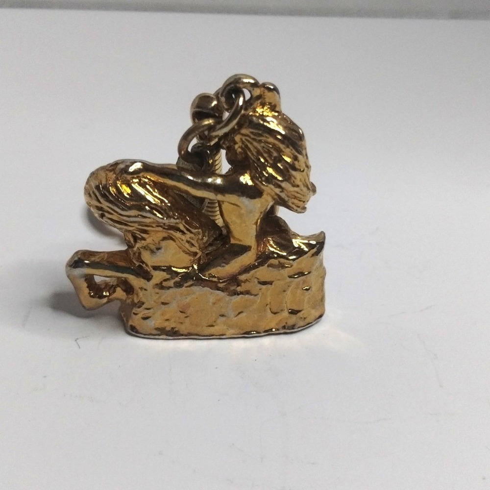 Vintage Crazy Horse Black Hills‎ South Dakota Gold Tone Souvenir Keychain - Picture 3 of 6
